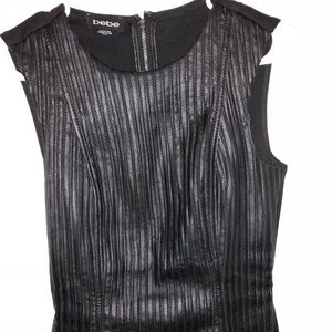 BEBE black leather blouse